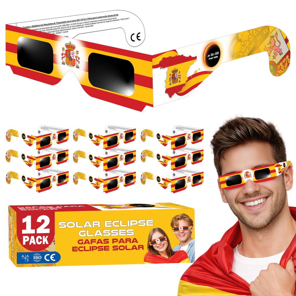 Galaxium Spanish Edition Solar Eclipse Glasses, 12-pack